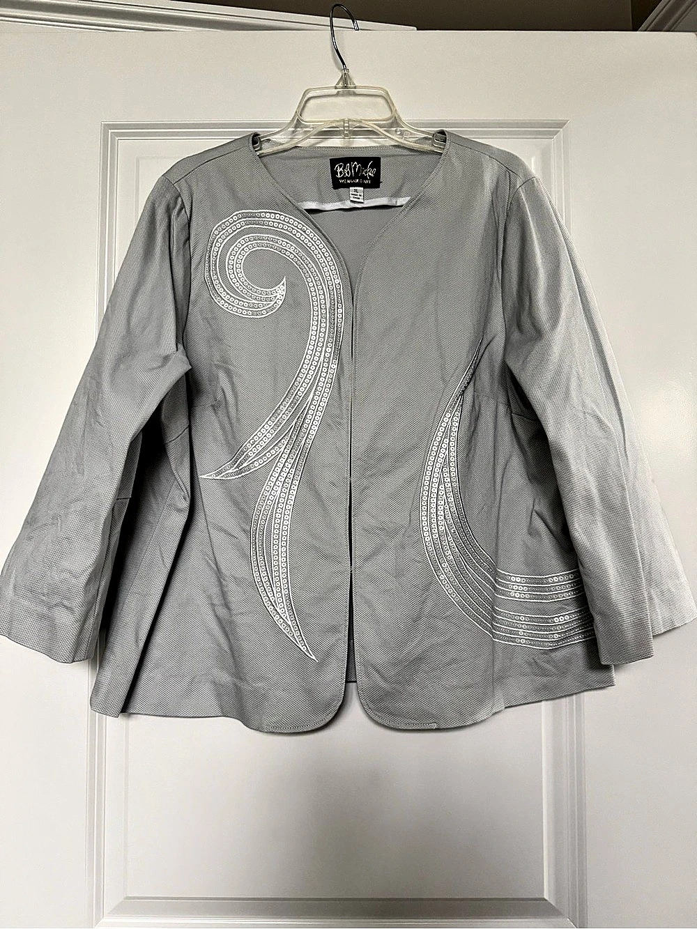 Bob Mackie Embellished Gray Blazer Size XL